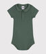 Babies' Short-Sleeved Cotton Bodysuit with Peter Pan Collar