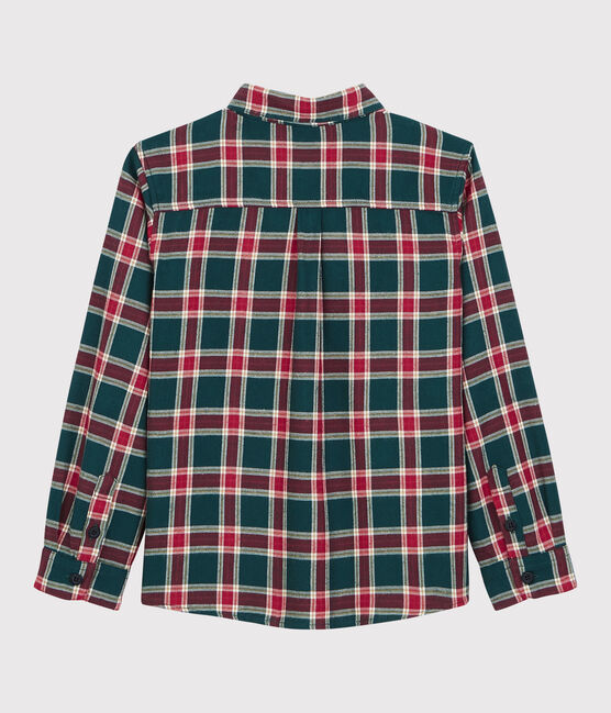 Boys' Checked Shirt PINEDE green/MULTICO white