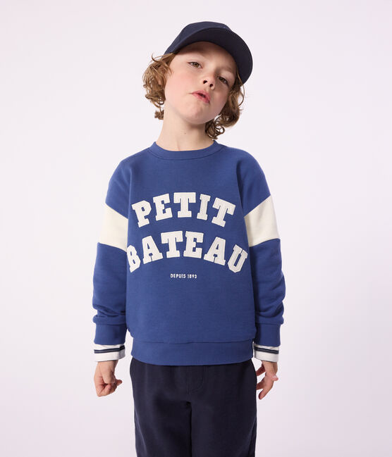 Children's cotton sweatshirt CREPUSCULE blue/MILK