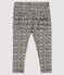 Baby girl's printed leggings SMOKING blue/MARSHMALLOW white