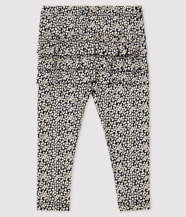 Baby girl's printed leggings blue/white