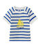 Baby boy's short-sleeved T-shirt MARSHMALLOW white/PERSE blue