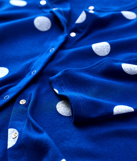 Women's Printed Linen and Cotton Blend Cardigan SURF blue/MARSHMALLOW white
