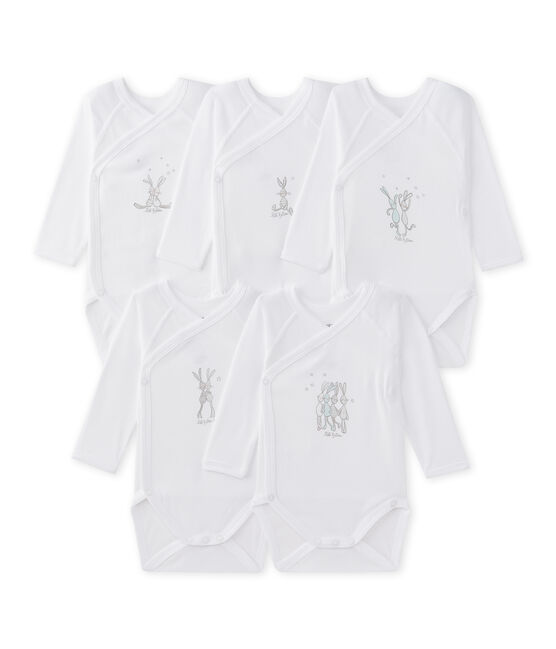 Set of 5 mixed newborn baby's long sleeved bodies variante 1
