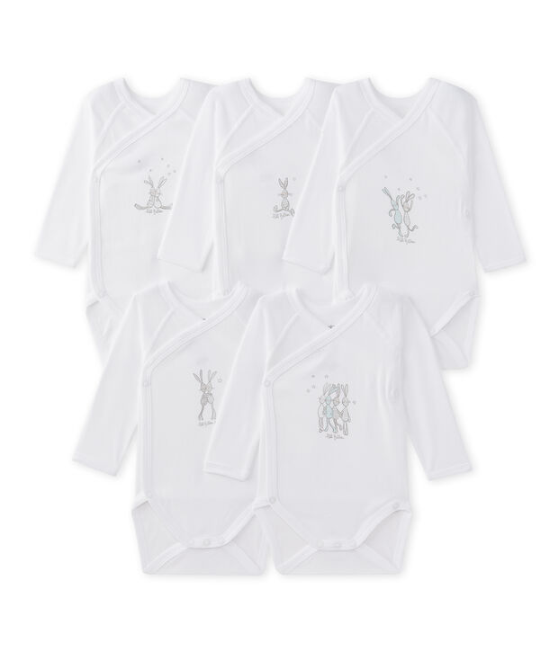 Set of 5 mixed newborn baby's long sleeved bodies multicolor