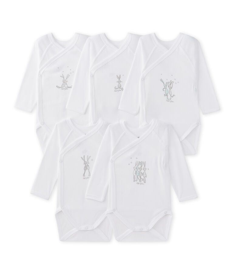 Set of 5 mixed newborn baby's long sleeved bodies multicolor