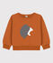 Unisex Patterned Fleece Sweatshirt ECUREUIL brown