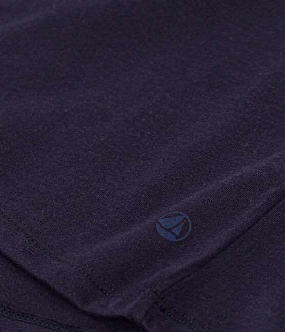 Women's Straight Round-Neck Cotton T-Shirt SMOKING blue