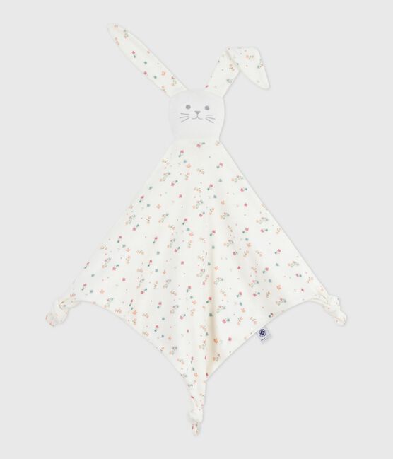Babies' floral-print cotton comforter MARSHMALLOW white/MULTICO white