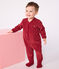 Babies' plain velour pyjama suit TERKUIT red