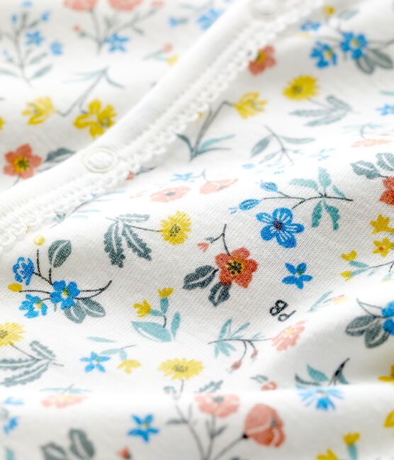 Babies' Floral Cotton Playsuit MARSHMALLOW white/MULTICO white