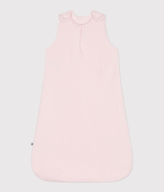 Baby sleeping bag in plain cotton TOG 0.5 FLEUR pink