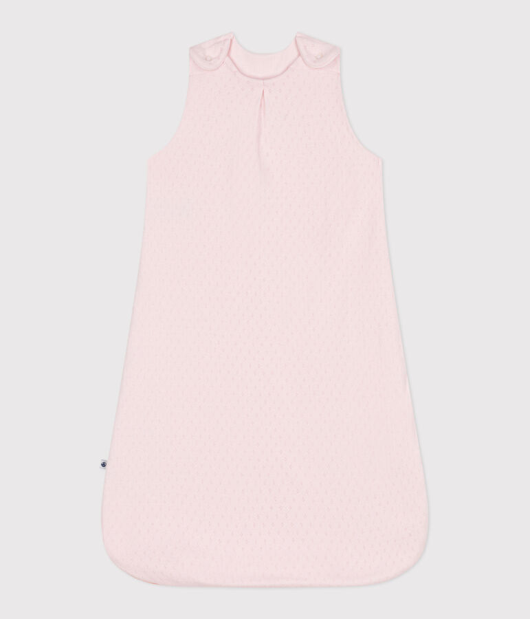 Baby sleeping bag in plain cotton TOG 0.5 pink