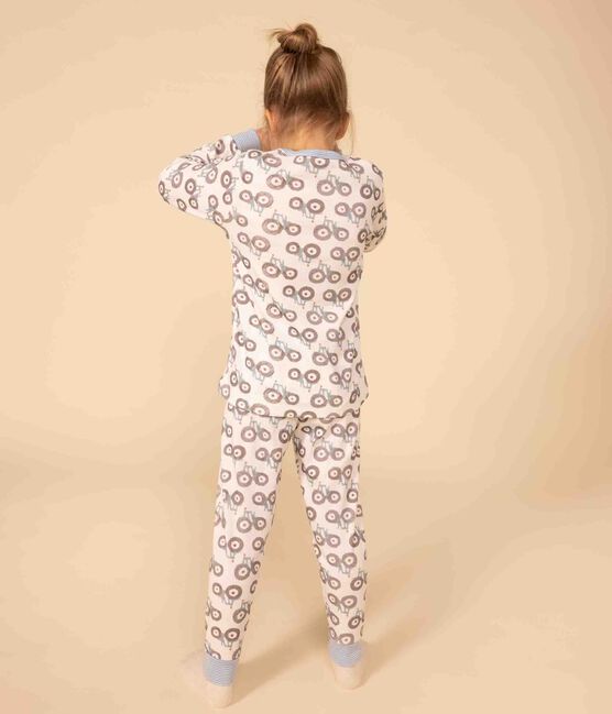 Children's Unisex Tractor Cotton Pyjamas MARSHMALLOW white/MULTICO white