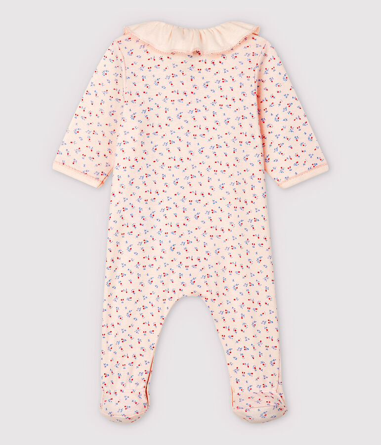 Babies' Pink Organic Cotton Sleepsuit with Collar pink/multicolor