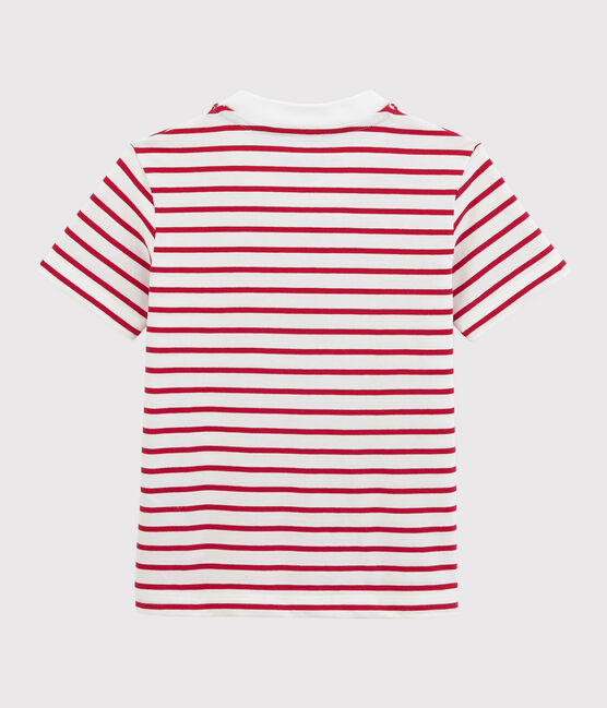 Boys' Short-Sleeved Jersey T-Shirt MARSHMALLOW white/TERKUIT red