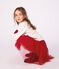 Children's wool and cotton cardigan with little motifs white/red