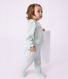 Babies back opening plain cotton pyjama suit with a ruff
