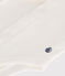 Babies' Long-Sleeved Cotton Bodysuit With Collar MARSHMALLOW white
