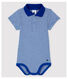 Baby Boys' Short-Sleeved Cotton Bodysuit with Polo Shirt Collar