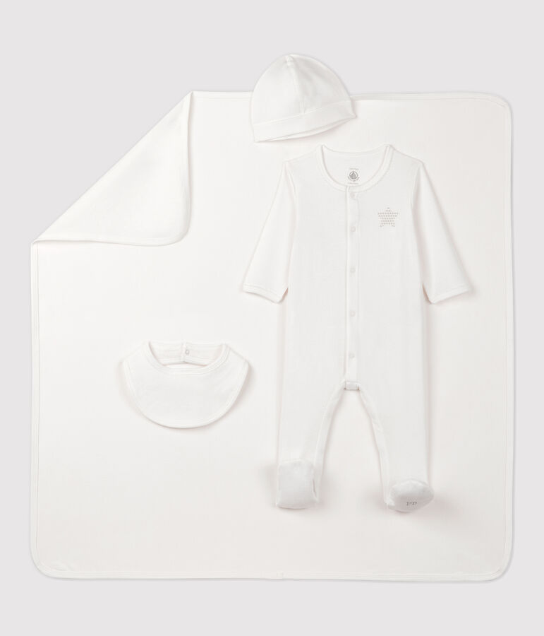 Babies' White Organic Cotton Newborn Gift Set multicolor