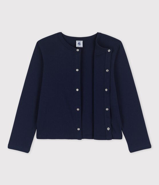 Girls' Organic Cotton Cardigan SMOKING blue