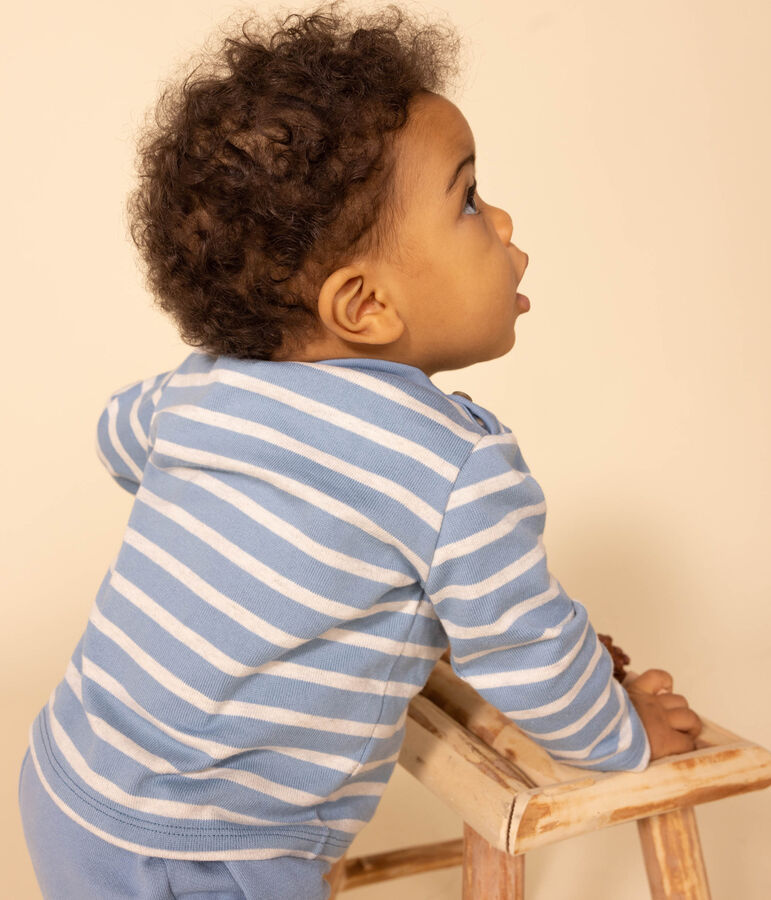 Babies' Thick Jersey Breton Top AZUL /MONTELIMAR