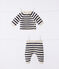 Babies' Wool/Cotton Knit Sailor Striped Clothing - 2-Piece Set AVALANCHE white/SMOKING blue