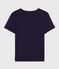 Women's short-sleeved plain cotton T-shirt blue