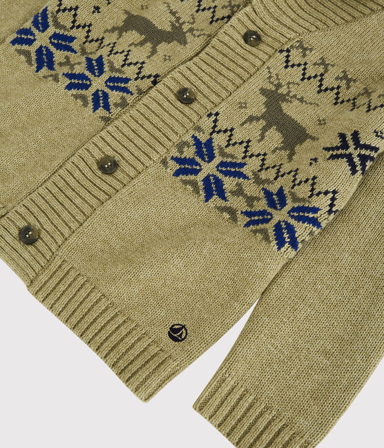 Boys' Wool/Cotton Cardigan JERRYCAN MOULINE /MULTICO