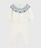 Babies' 2-piece knitted outfit with a jacquard knit cardigan MARSHMALLOW blue/SOIR