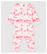 Babies' Pink Toile de Jouy Footless Cotton Sleepsuit