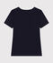 Women's iconic plain short-sleeved rib knit T-shirt SMOKING blue