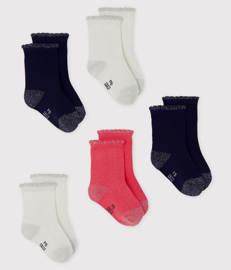 Pack of 5 pairs of baby socks multicolor