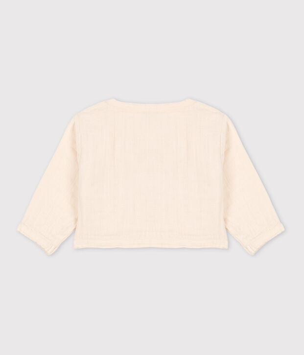 Babies' Cotton Gauze Cardigan Ecru