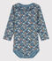 Babies' Long-Sleeved Floral Cotton Bodysuit With Ruff Collar ROVER /MULTICO