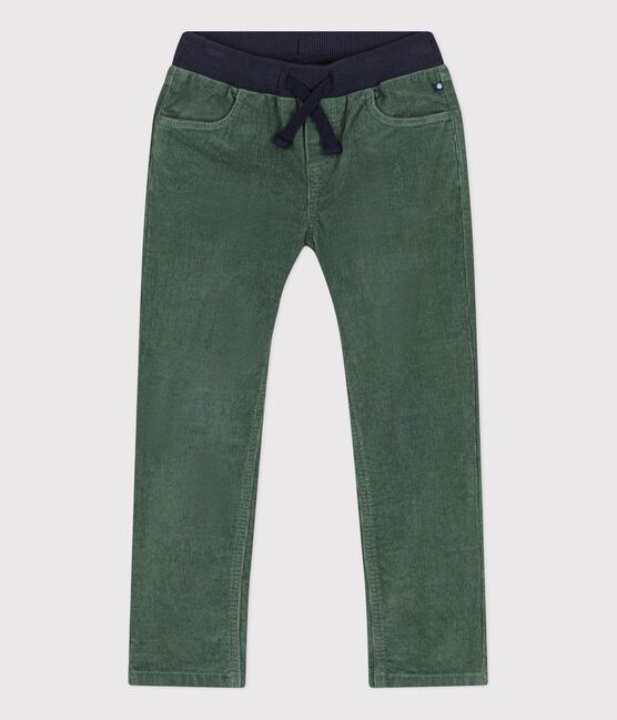Unisex Straight-Fit Medium Velour Trousers VALLEE green