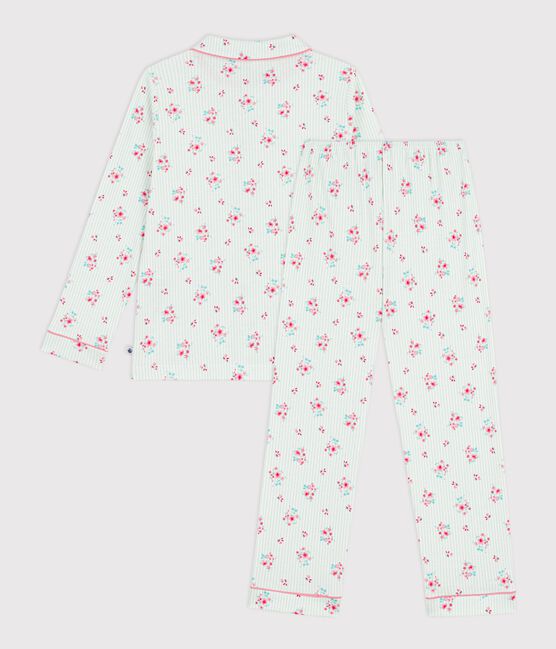 Children's buttoned printed cotton pyjamas MARSHMALLOW /AMANDIER /MULTICO