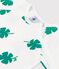Babies' Botanic Print Organic Cotton Sleepsuit MARSHMALLOW white/GAZON green