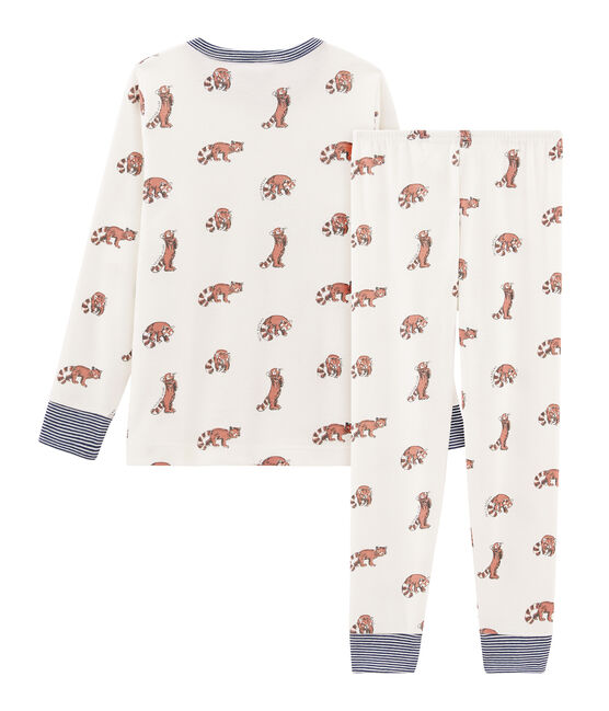 Boys' Ribbed Pyjamas MARSHMALLOW white/MULTICO white