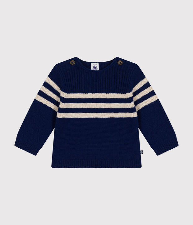 Jumper containing wool blue/ecru