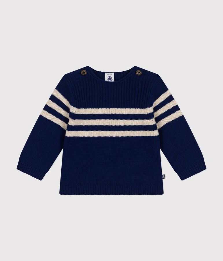 Jumper containing wool blue/ecru