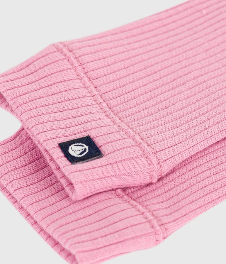 Babies' plain cotton leggings pink
