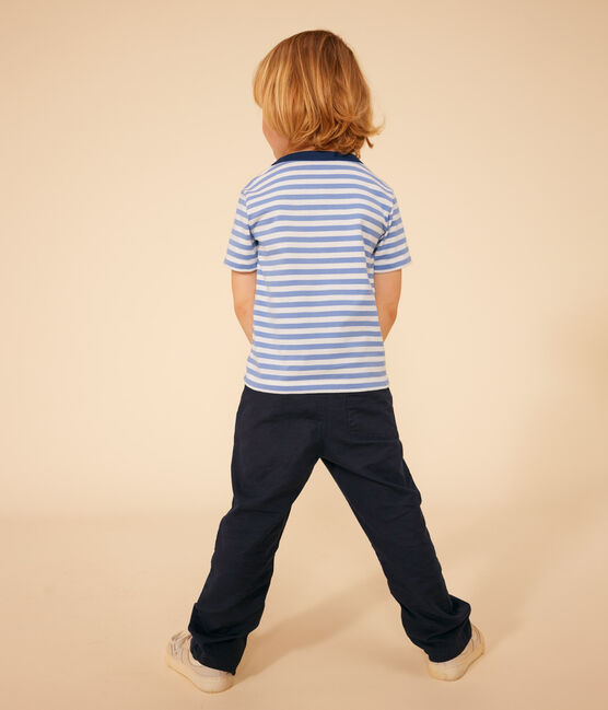 Boys' Stripy Lightweight Jersey T-shirt GAULOISE /MARSHMALLOW