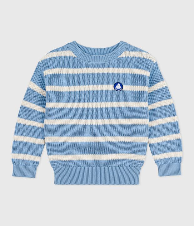 Children's knitted jumper blue/ecru