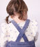 Babies' long-sleeved plain corduroy dress purple