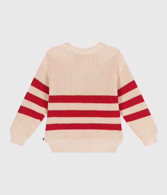 Children's stripy cotton jumper AVALANCHE red/AURORA