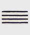 Babies' stripy fleece-lined knitted snood MARSHMALLOW blue/SOIR
