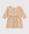 Babies' long-sleeved quilted tube knit dress AVALANCHE white/MULTICO