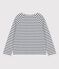 Women's Buttoned Cotton Breton Top MARSHMALLOW white/SMOKING blue